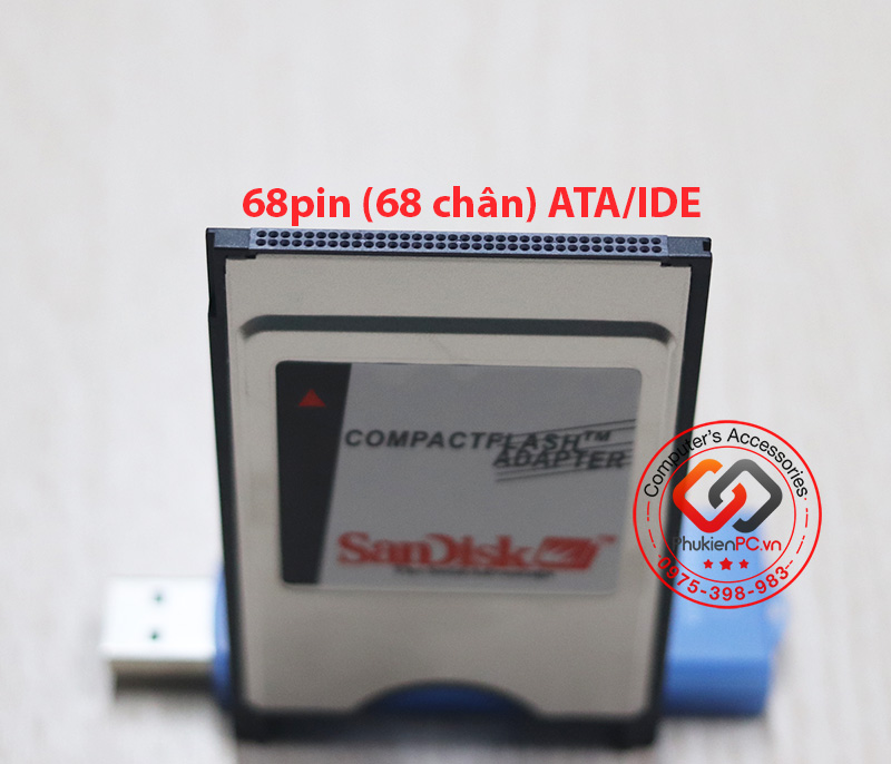 Adpater chuyển đổi thẻ nhớ CF sang PCMCIA 68Pin IDE-ATA máy CNC Fanuc, Mitsubishi