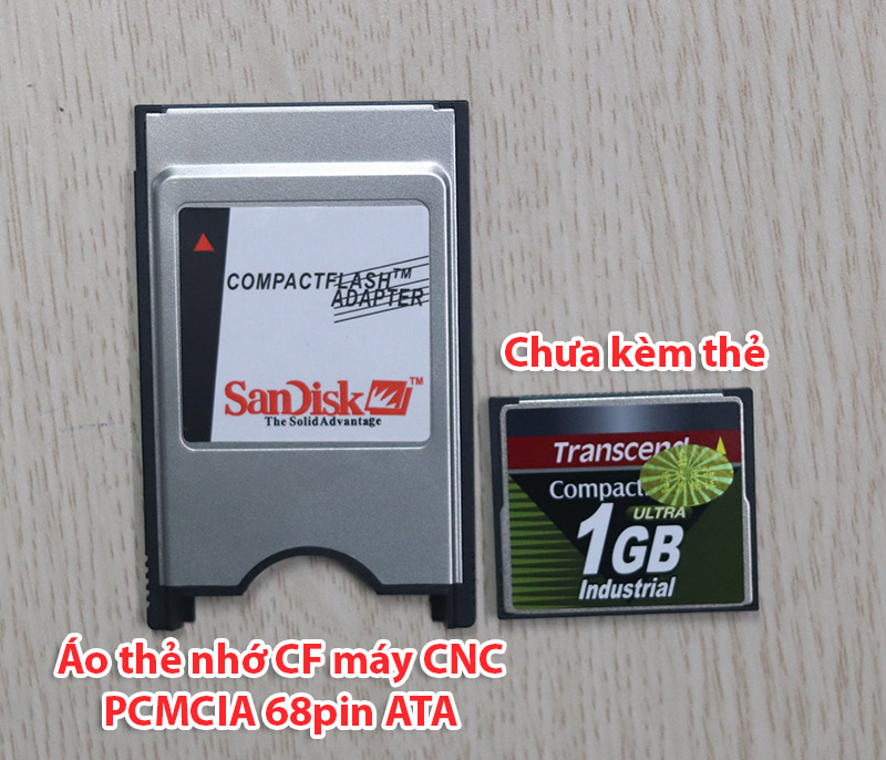 Adpater chuyển đổi thẻ nhớ CF sang PCMCIA 68Pin IDE-ATA máy CNC Fanuc, Mitsubishi