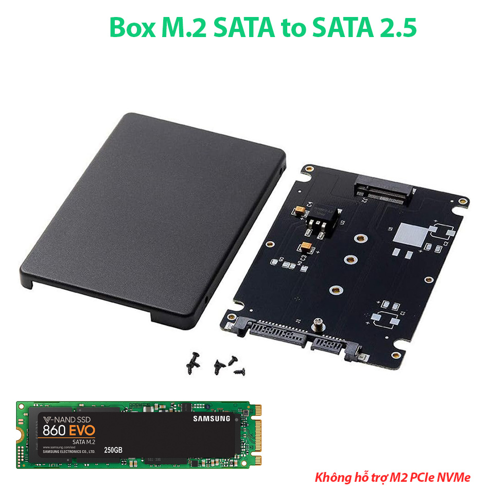 Box chuyển SSD M.2 SATA sang SATA 2.5 cho Laptop, PC