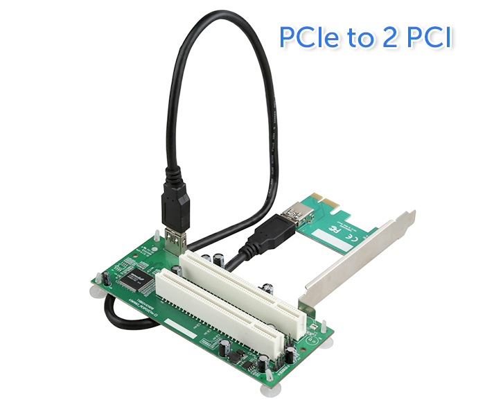Riser card chuyển đổi PCIe to 2 PCI slot USB 3.0 ASM1083 chip