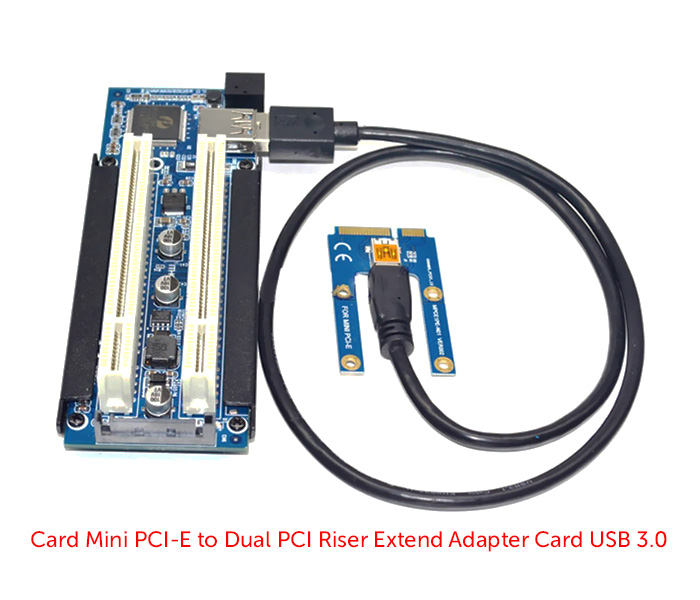 Riser Mini PCIe to Dual PCI Extend Card USB 3.0