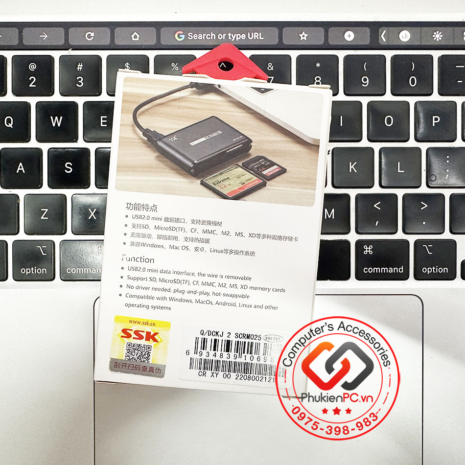 Card reader đầu đọc thẻ nhớ đa năng CF TF SD MS SSK SCRM025 chính hãng