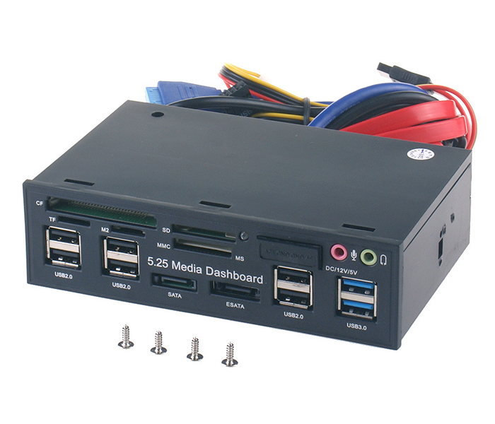 Hub USB đa năng kèm đọc thẻ CF SD TF, eSATA gắn khay DVD
