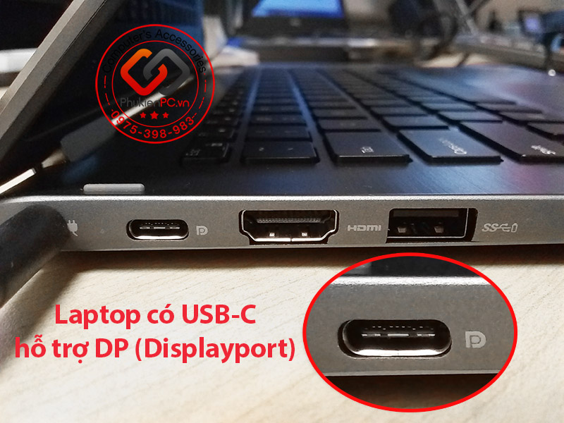 Laptop cổng USB-C hỗ trợ Displayport