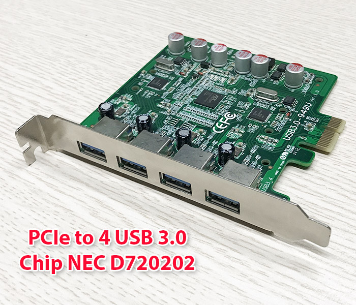 Card mở rộng PCI-E to 4 USB 3.0 cho PC, máy tính đồng bộ