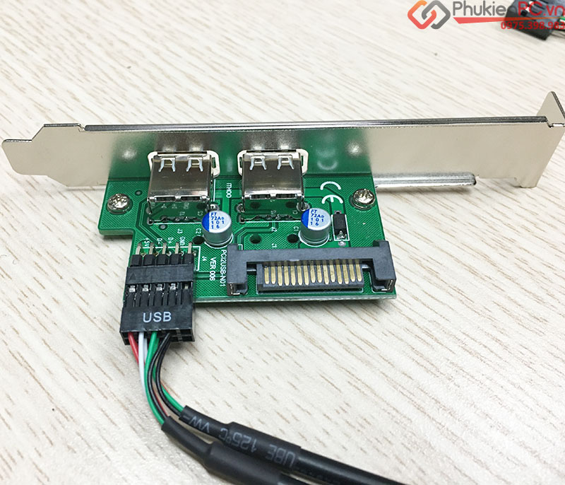 Cáp USB 9 Pin mainboard ra 2 USB panel hỗ trợ nguồn