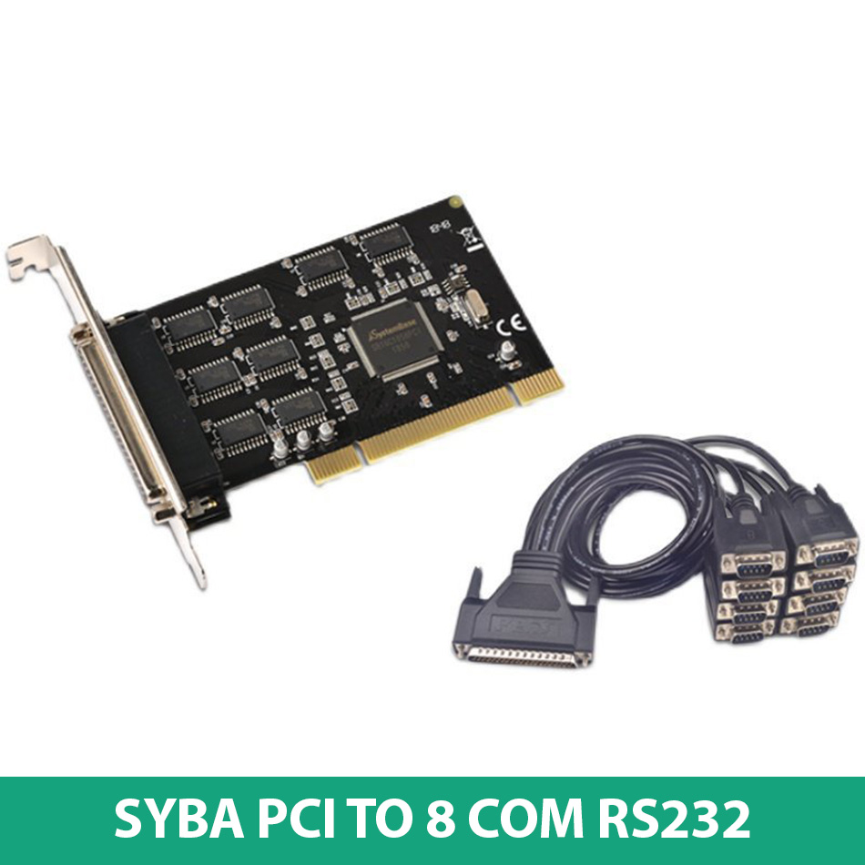 Card PCI to 8 RS232, COM hỗ trợ Win 7, 10, Server thương hiệu SYBA