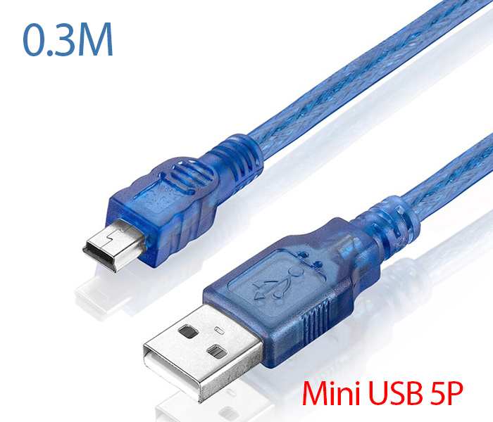 Dây cáp USB 2.0 Type A Male to Mini USB 5Pin Male 0.3M