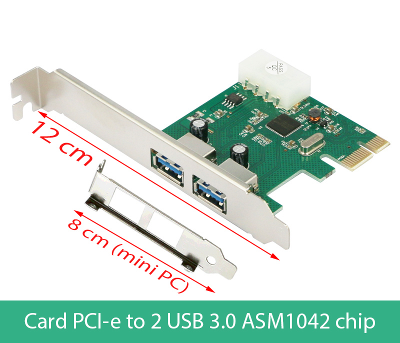Card mở rộng PCI-E to 2 USB 3.0 Chipset ASM1042