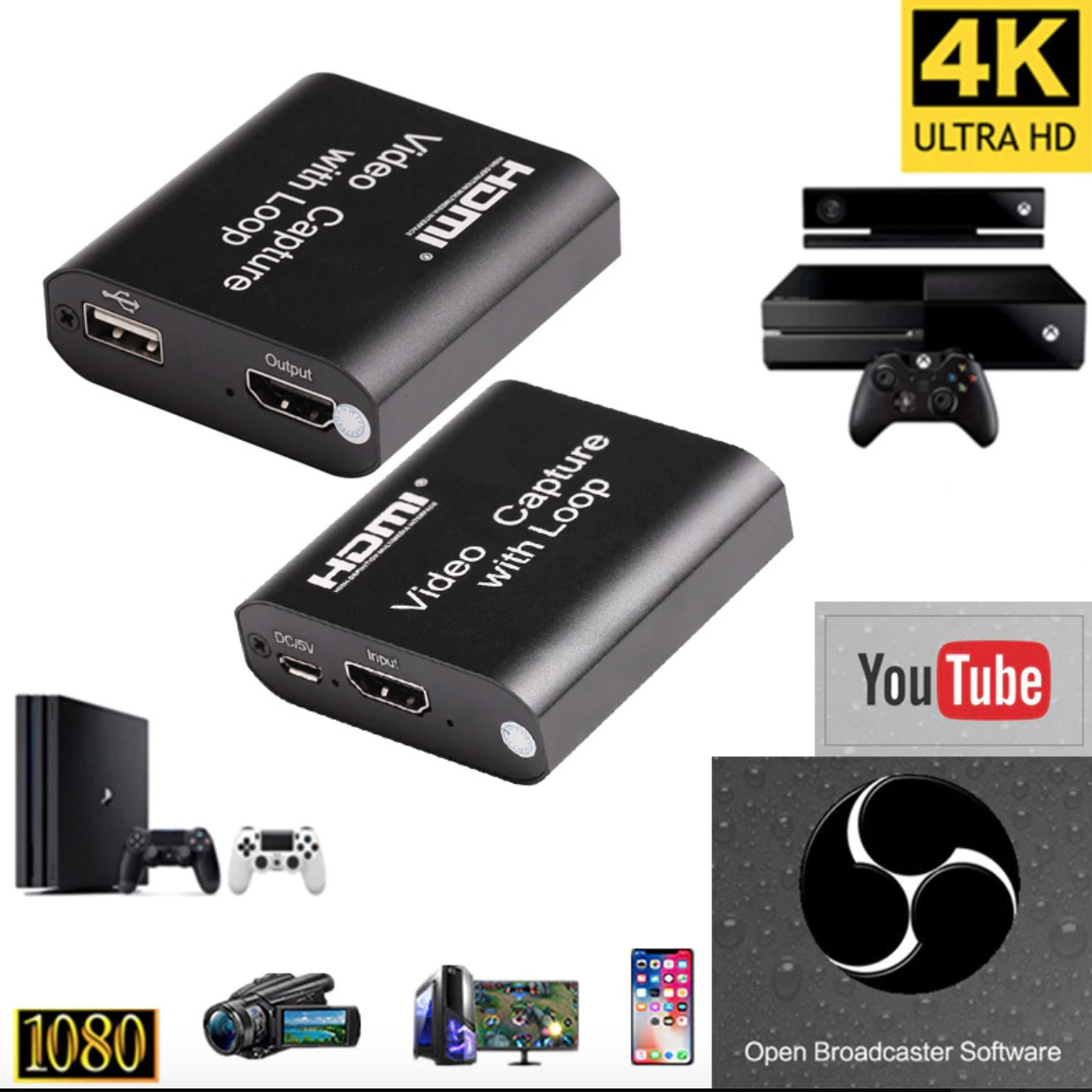 Box HDMI ghi hình, live stream video 4K USB 2.0