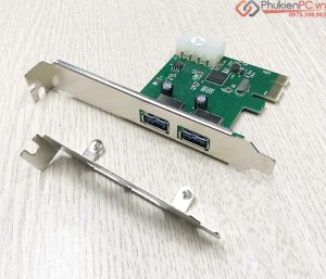 Card PCIe mở rộng 2 cổng USB 3.0 cho case đồng bộ mỏng, nhỏ