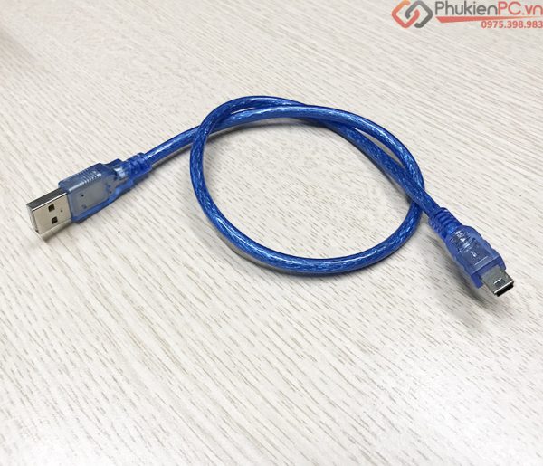 Dây cáp USB 2.0 Type A Male to Mini USB 5Pin Male 0.5M