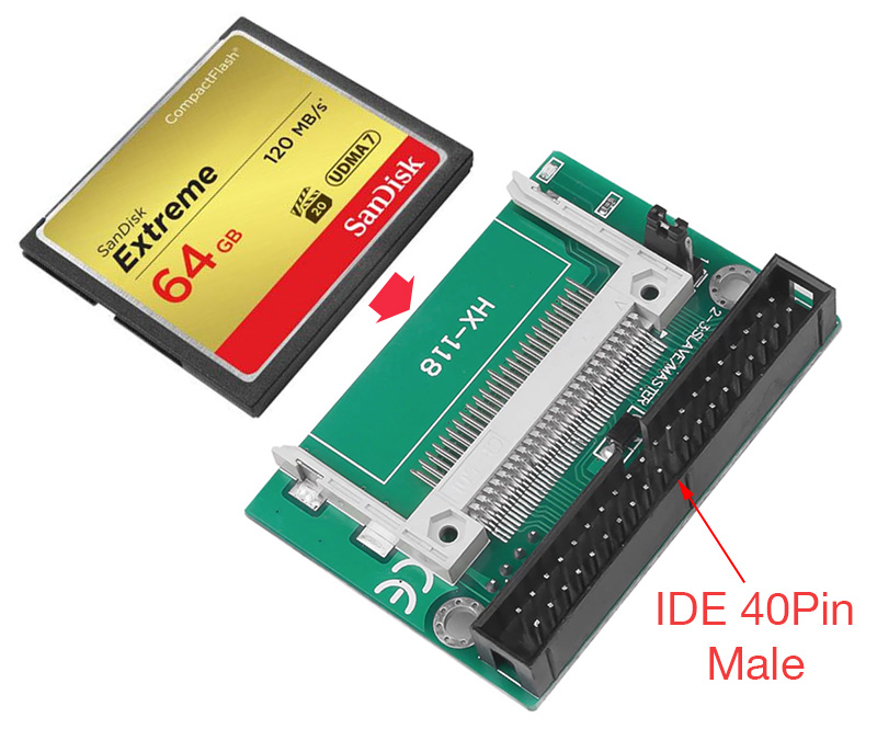 Adapter CF to 3.5 Male 40 Pin IDE, thay thế ổ cứng HDD ATA bằng thẻ nhớ CF