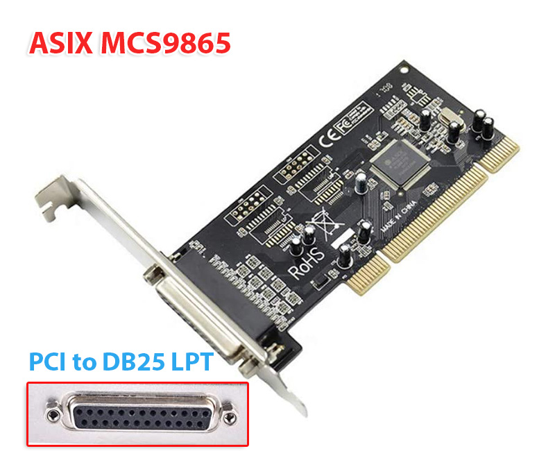 Card PCI sang LPT DB25 Parallel Chipset MCS9865
