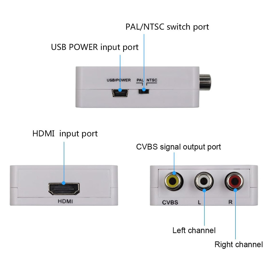 Bộ chuyển đổi HDMI sang AV RCA kết nối thiết bị ra Tivi, thiết bị ghi hình