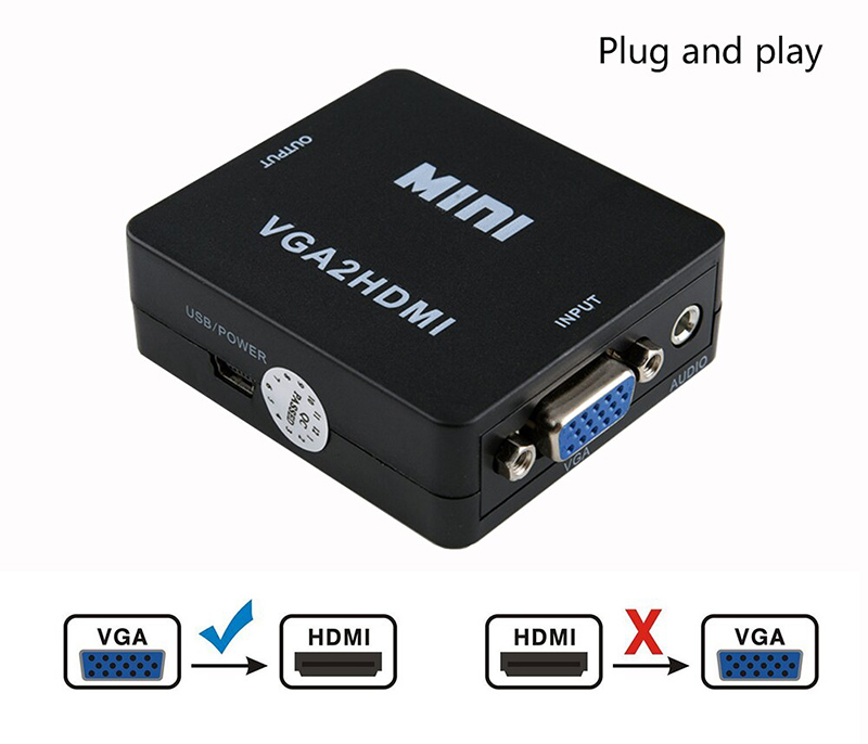 Box chuyển đổi VGA Audio sang HDMI 1080P