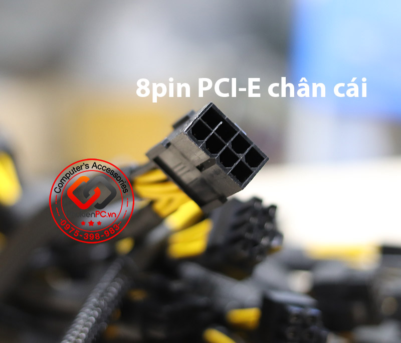 Cáp chia 8Pin PCIe VGA ra 2 8Pin (6+2) dây bọc lưới
