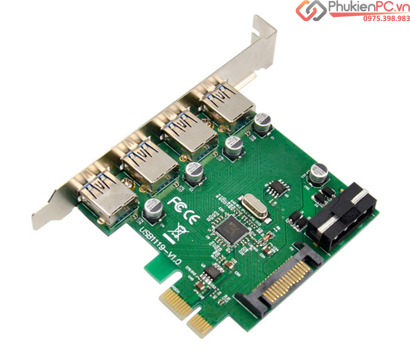 Card mở rộng PCIe to 4 USB 3.0 chip VL805