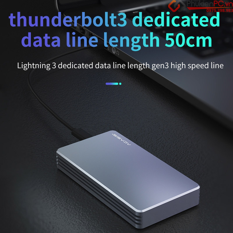 Box SSD M.2 NVMe sang Thunderbolt 3 40Gb ACASIS tốc độ nhanh nhất hiện nay