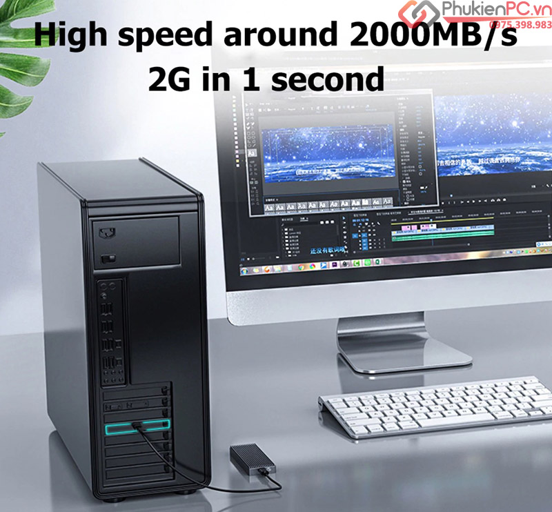 Box SSD M2 NVMe to Type C 20Gbps Orico M2PAC3-G20 mở rộng lưu trữ cho Macbook, Laptop