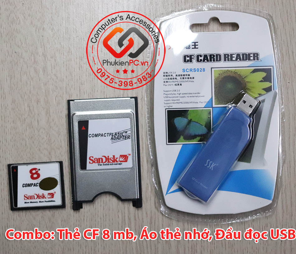 Thẻ nhớ CF-Compact Flash Sandisk 8MB dùng cho máy CNC