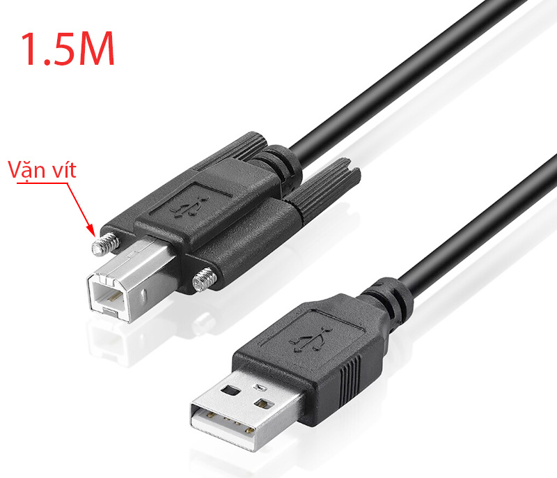 Cáp máy in USB 2.0 AM-BM bắt vít 1.5M