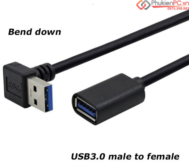 Cáp nối dài USB 3.0 bẻ góc 0.3M 0.6M