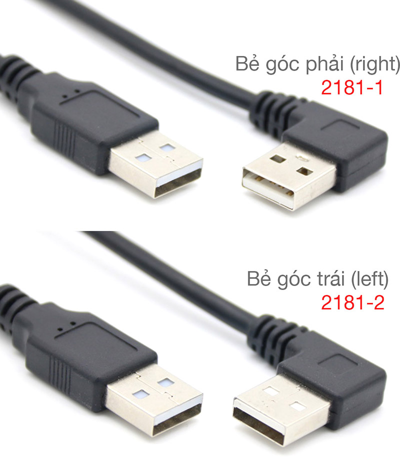 Cáp USB Male to Male bẻ góc 30cm
