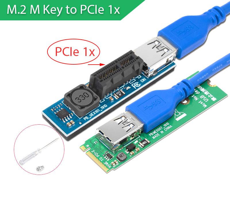 Dây Riser M.2 M key sang PCIe 1X