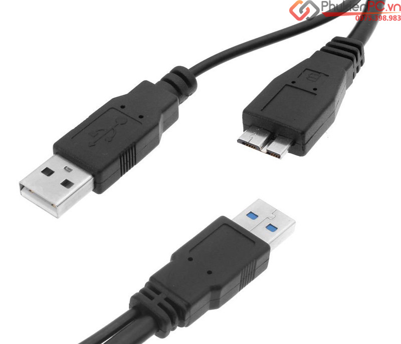 Cáp USB 3.0 chữ Y hỗ trợ nguồn phụ cho ổ cứng di dộng