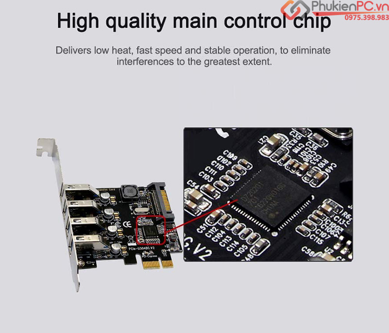 Card PCI-E to 4 USB 3.0 Chipset NEC720201 cho Mini PC