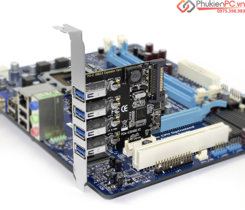 Card PCI-E to 4 USB 3.0 Chipset NEC720201 cho Mini PC