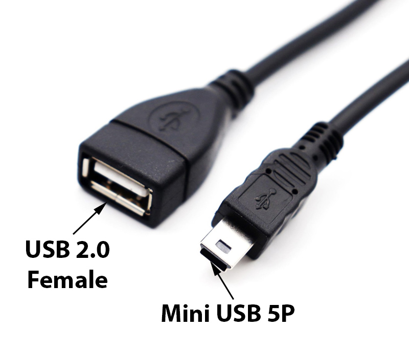 Dây cáp Mini USB 5Pin sang USB chân cái OTG