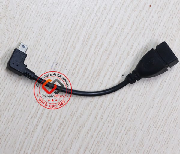 Dây cáp Mini USB 5Pin bẻ góc phải sang USB chân cái OTG