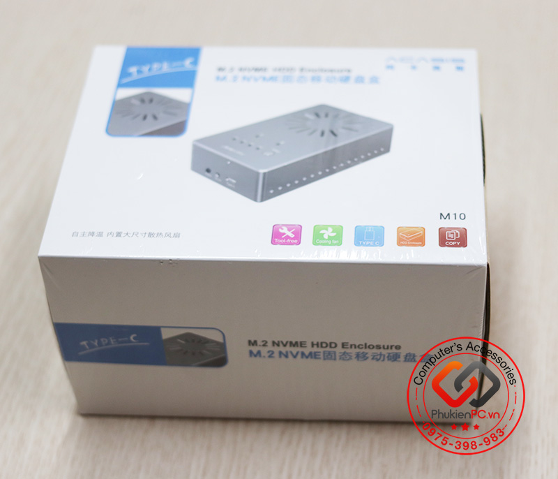 Box đọc và nhân bản 2 ổ cứng SSD M2 NVMe có quạt tản nhiệt