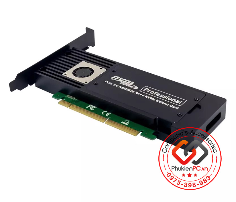 Card PCIe 3.0 X8 X16 to 4 Port M.2 NVMe SSD