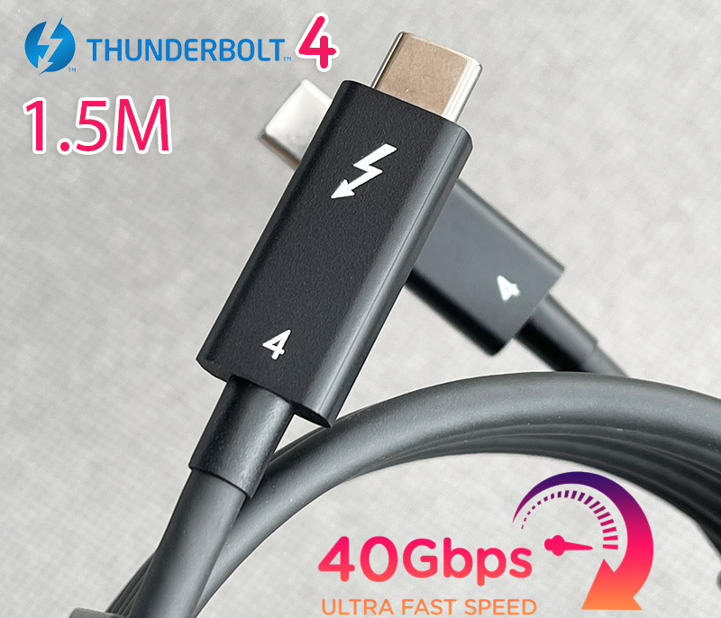 Cáp Thunderbolt 4 tốc độ 40Gb 8K60hz 100W dài 1.5M