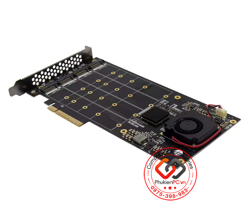 PCIe 3.0 X8 to 4 Port M.2 NVMe SSD Adapter Expansion Card