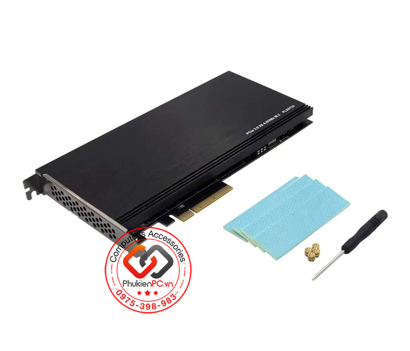 PCIe 3.0 X8 to 4 Port M.2 NVMe SSD Adapter Expansion Card