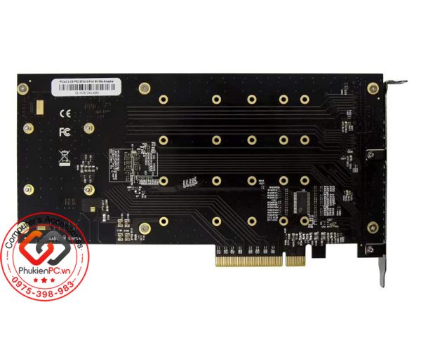 PCIe 3.0 X8 to 4 Port M.2 NVMe SSD Adapter Expansion Card