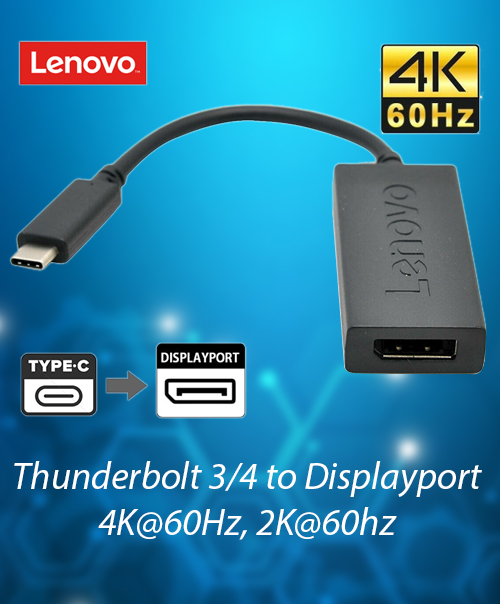 Thunderbolt 3-4 to Displayport Lenovo 4K