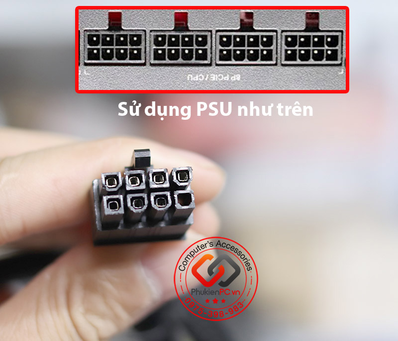 Cáp nguồn 8Pin Modular ra 2 đầu 8Pin (6+2) VGA PCI-E bọc lưới