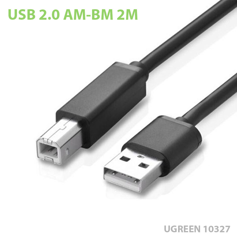 Cáp máy in 2M Ugreen 10327 (USB 2.0 AM-BM)