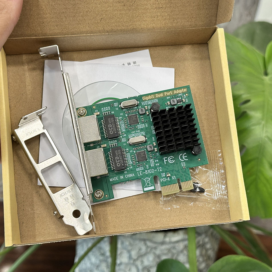 Card mạng PCIe to Dual 2 LAN 10/100/1000 chipset RTL8111