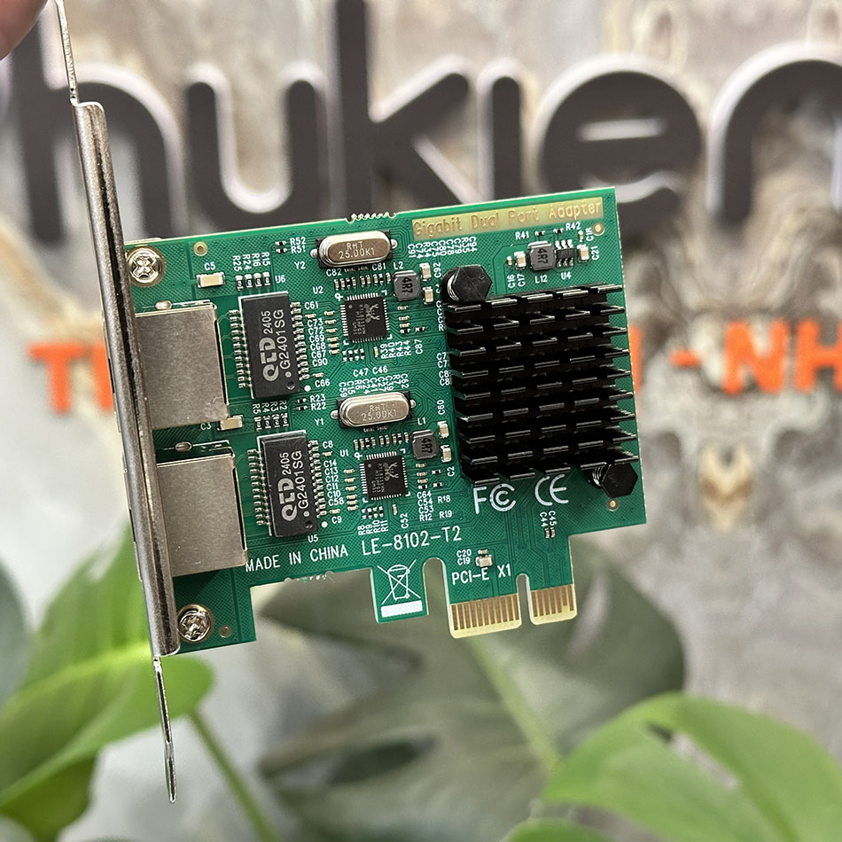 Card mạng PCIe to Dual 2 LAN 10/100/1000 chipset RTL8111