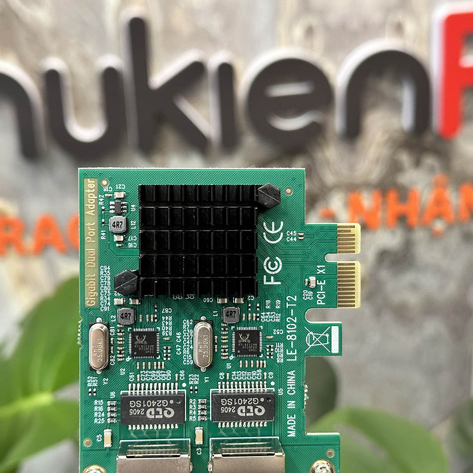 Card mạng PCIe to Dual 2 LAN 10/100/1000 chipset RTL8111