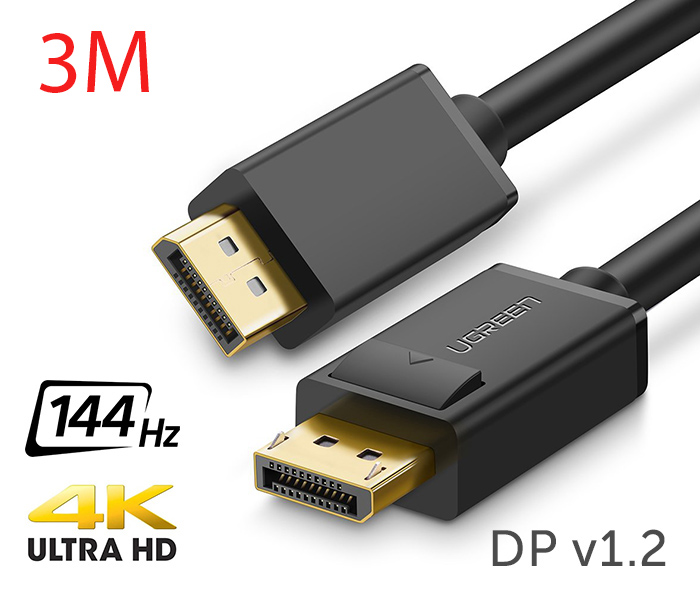 Cáp Displayport 1.2 dài 3M hỗ trợ 4K 60hz Ugreen 10212