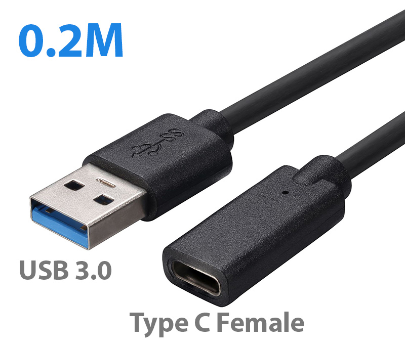 Cáp chuyển đổi USB 3.0 sang Type C cái 20cm