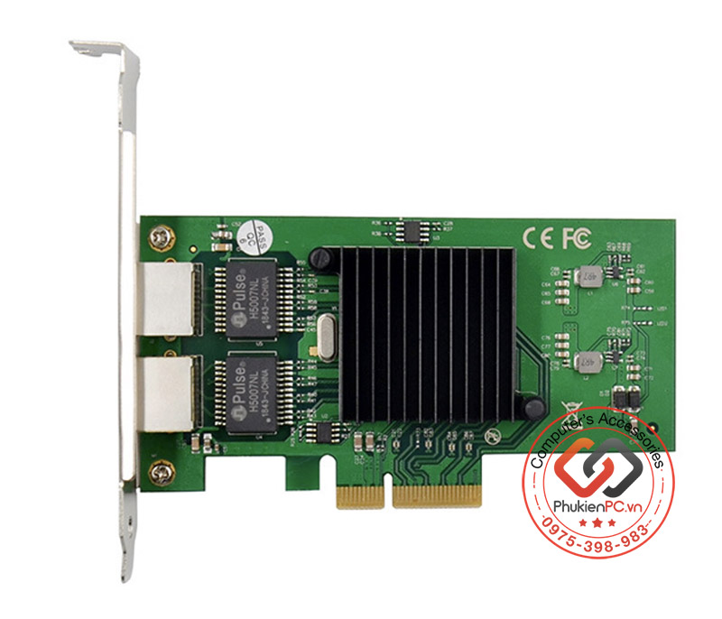 Card mạng PCI-e 4x Gigabit Dual 2 RJ45 Port NIC 10/100/1000Mbps Server Intel 82576