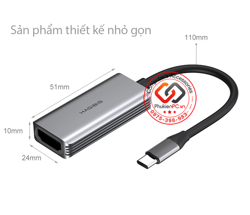 Cáp HDMI Capture to USB Type C 1080P 60 FPS